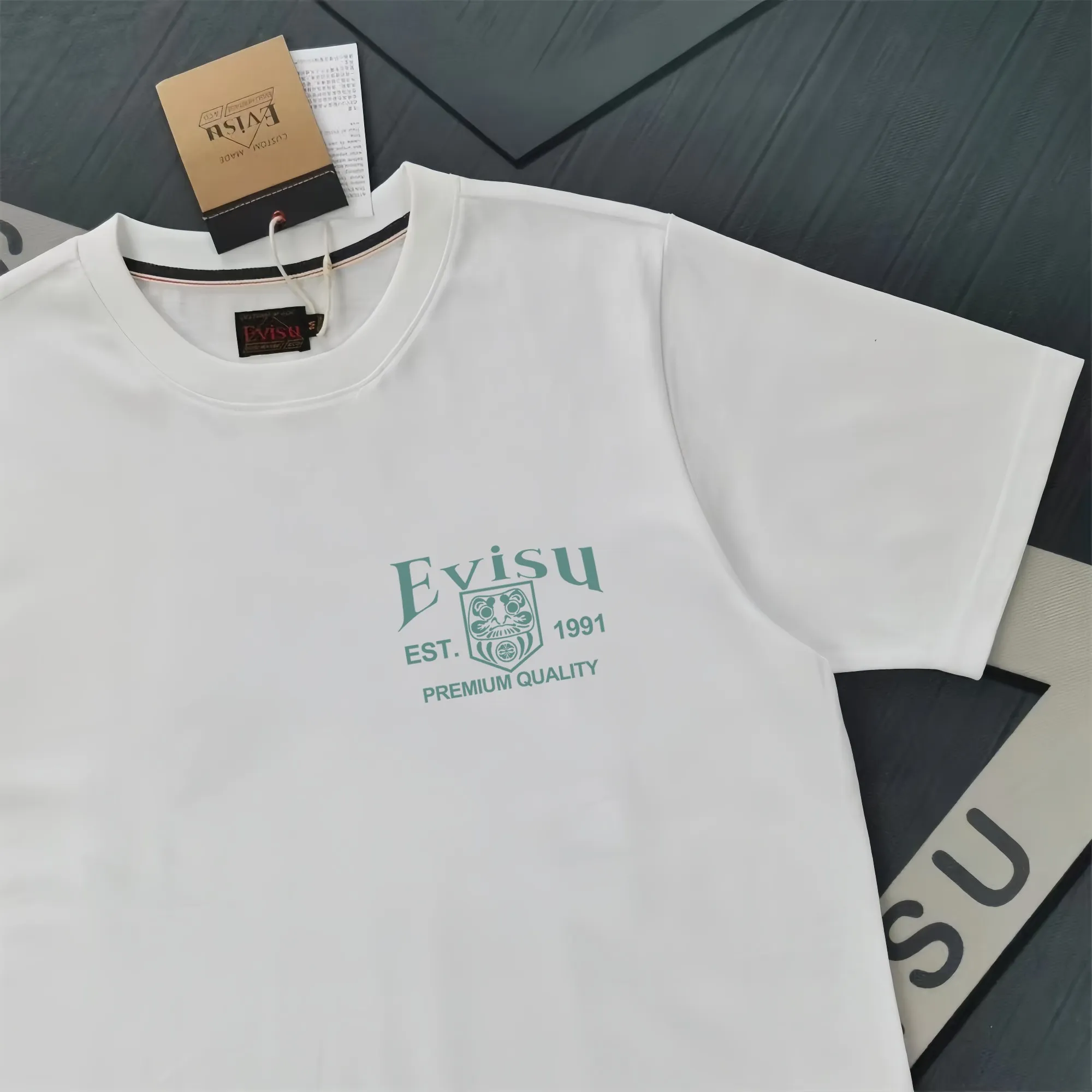 Evisu 2025New Arrival T ⚠ Quality⚠ Same Style T 。 ，Black S-XXL，White S-XXL，Gray M-XXL，Red S-XXL， Red M-XXL